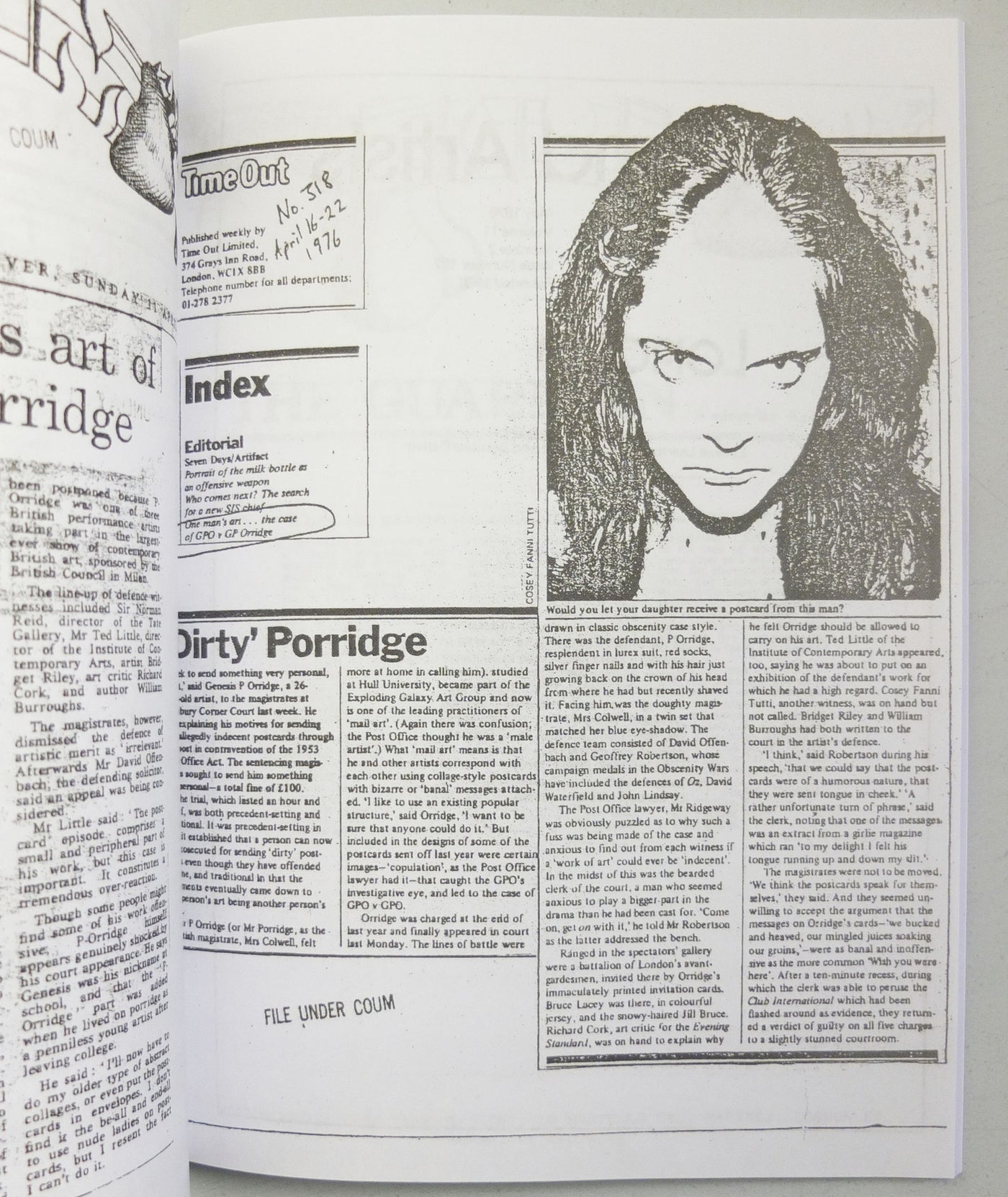 G.P.O. versus G.P-O: A Chronicle of Mail Art on Trial by Genesis P-Orridge}