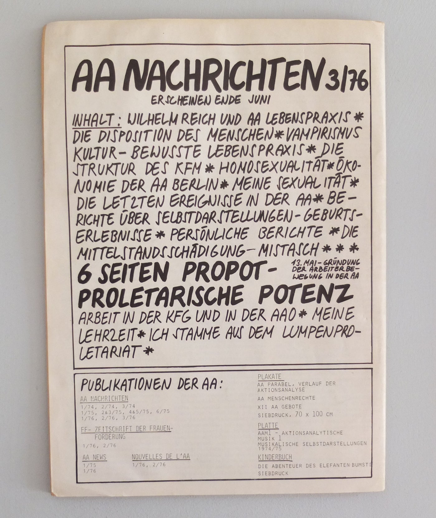AA Kommune - FF Frauen Forderung 2/76}