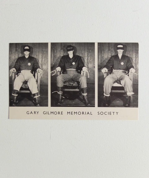 Gary Gilmore Memorial Society postcard, 1977