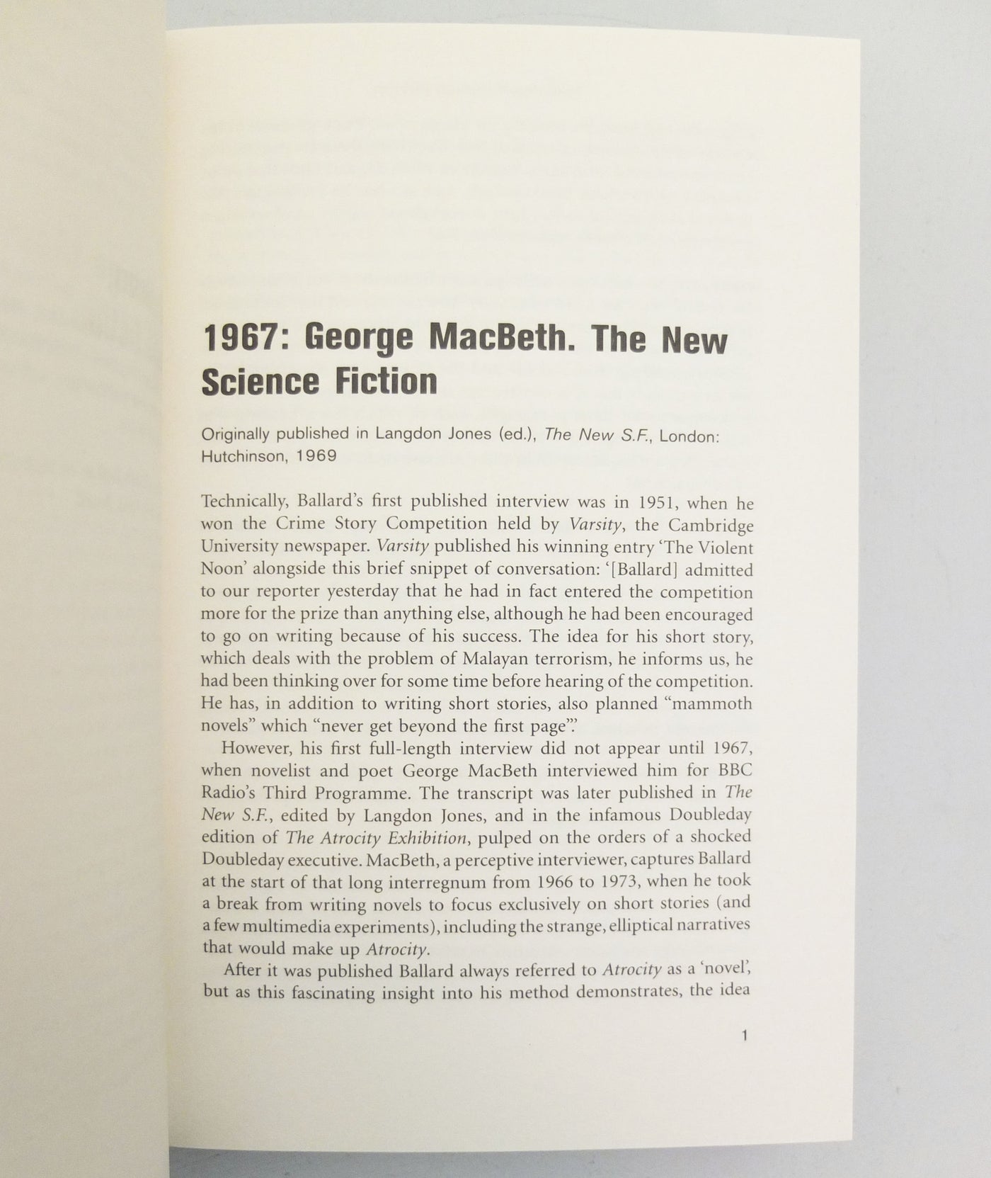 Extreme Metaphors: Interviews with J.G. Ballard 1967-2008}