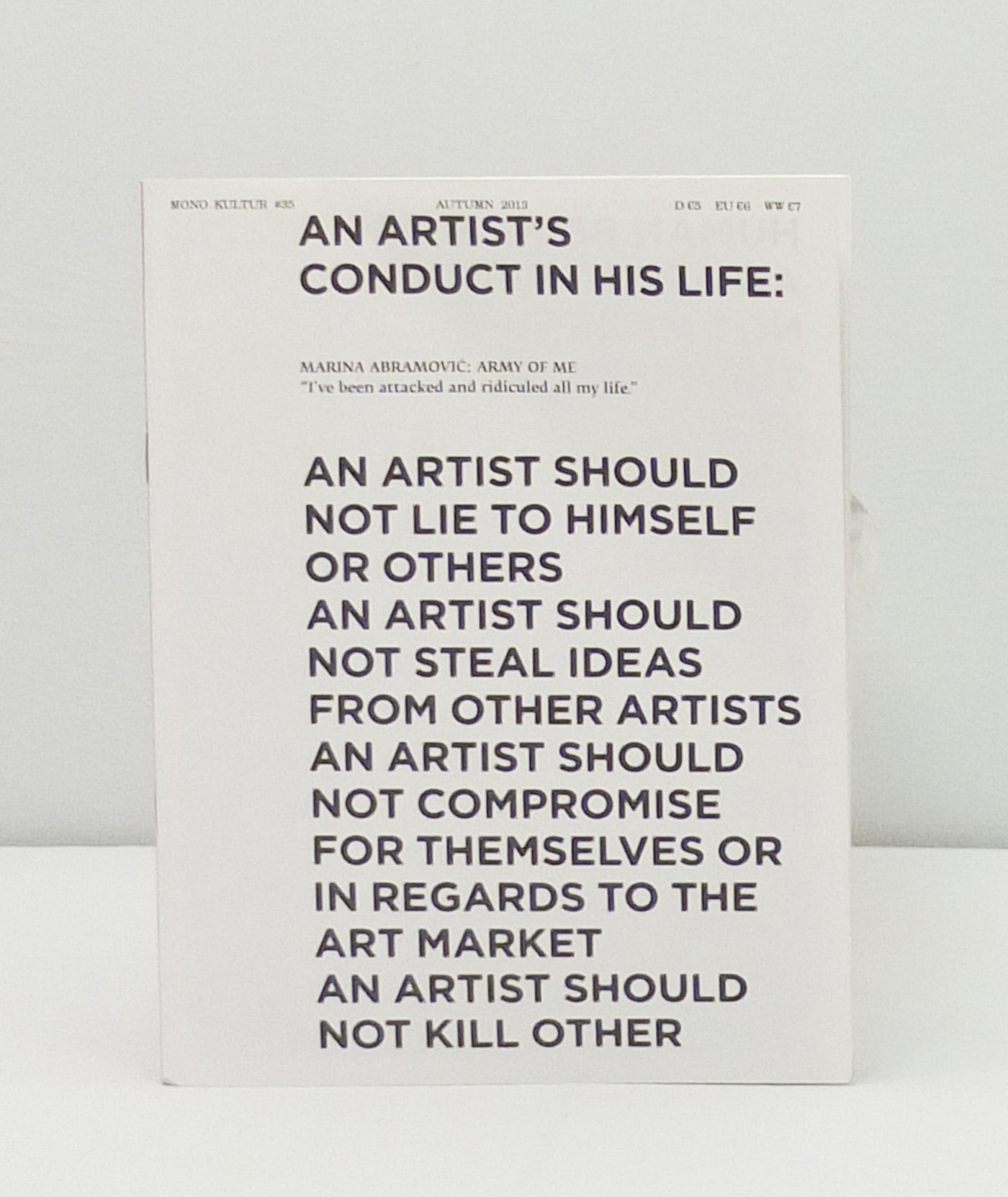 Mono.Kultur 35 – Marina Abramović: Army of Me}