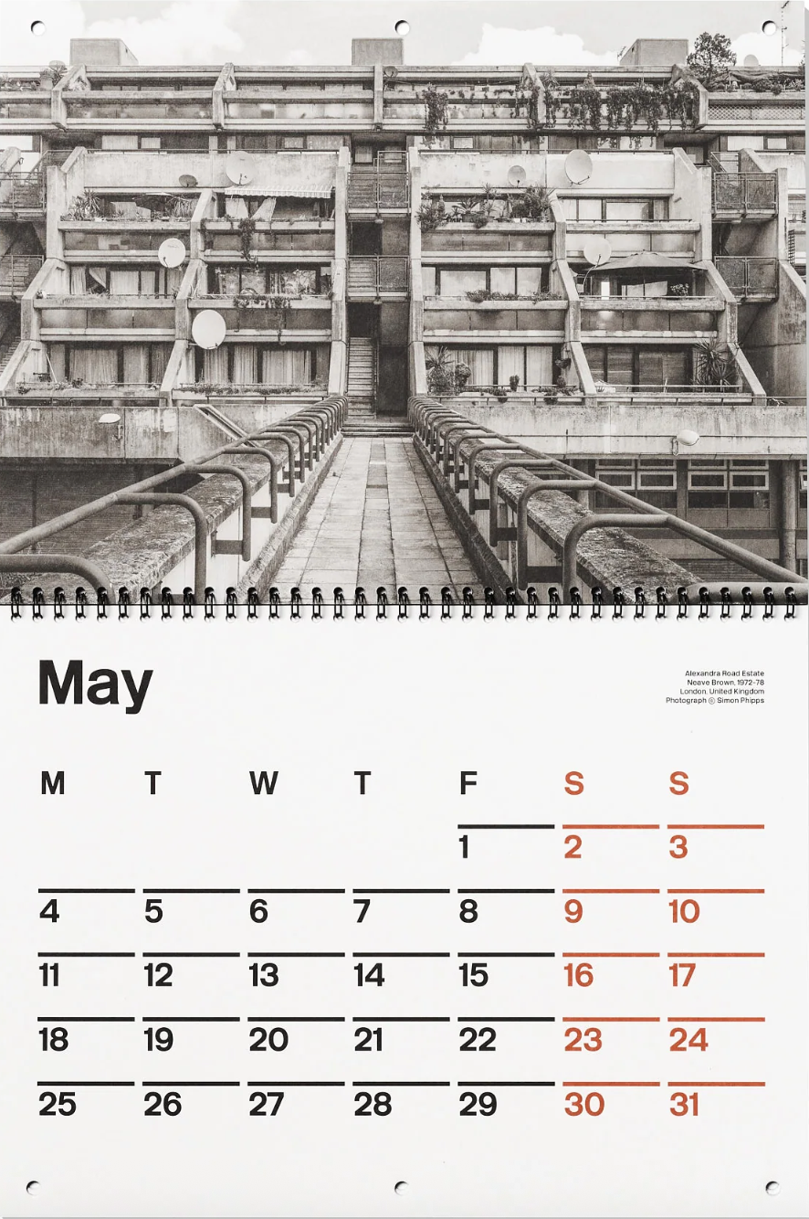Brutalist Calendar 2026}