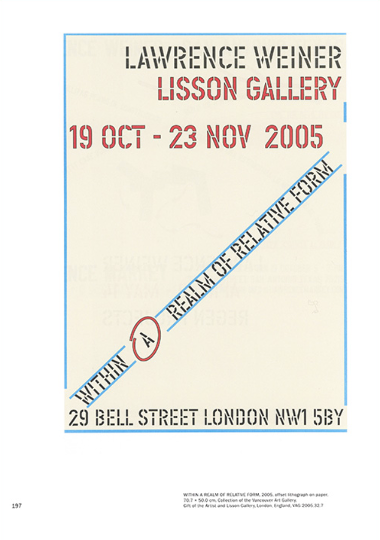 Of & About Posters: The Lawrence Weiner Poster Archive (1965-2021)}