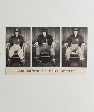 Gary Gilmore Memorial Society postcard, 1977}
