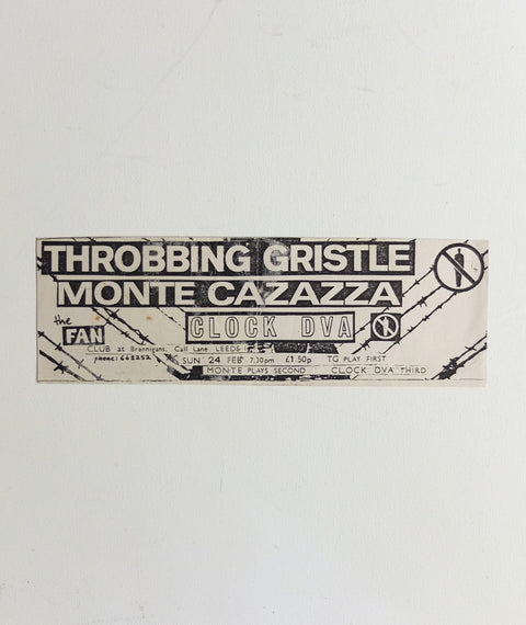 Throbbing Gristle at The Fan Club poster, 1977